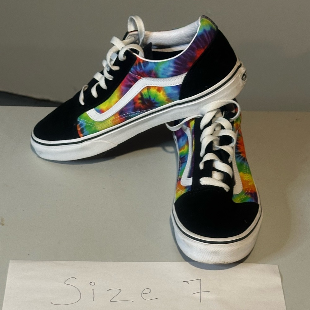 Vans Kids Black and Tie-Dye Sneakers